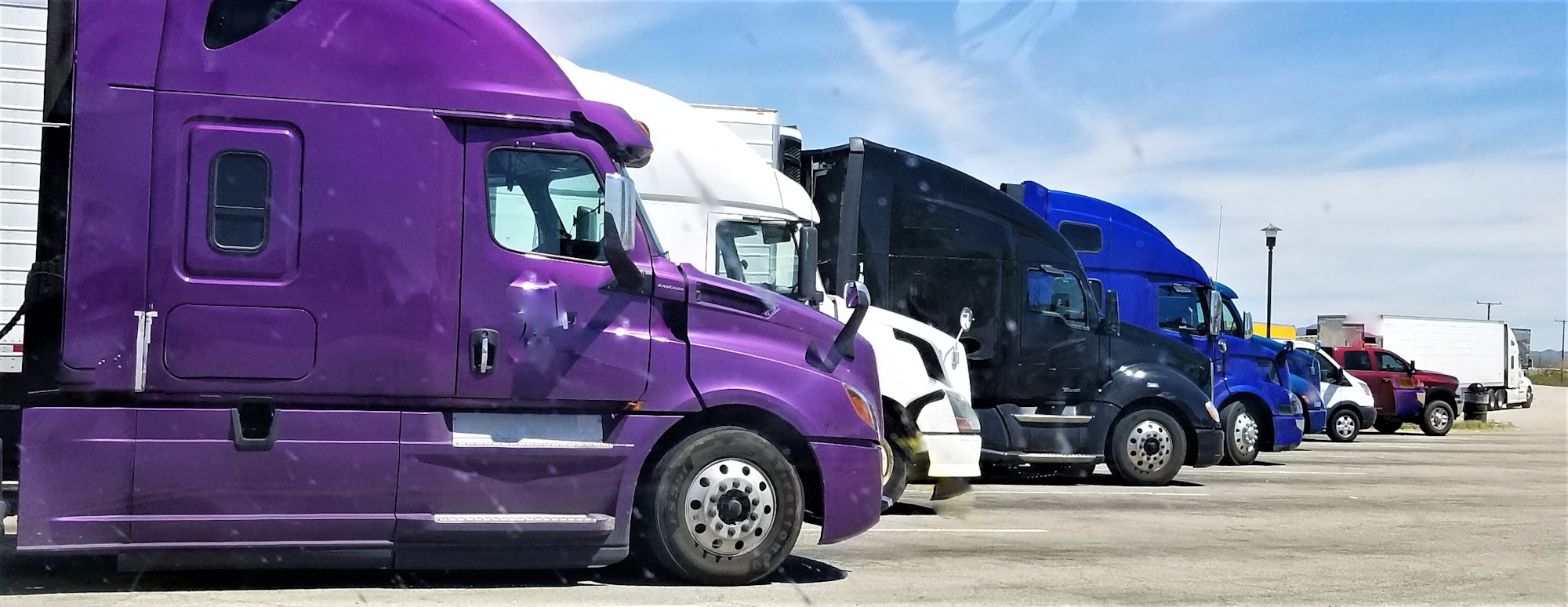 Truck Stop! Pretty Trucks all in a Row!